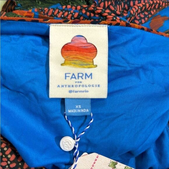 FARM Rio Green and Orange Wrap Dress with V-Neck - Picture 11 of 12